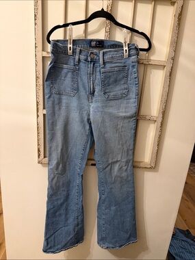 GAP Light Blue High-Rise Flare Jeans